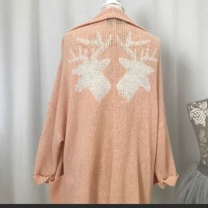 WILDFOX WHITE LABEL MIRRORED DEER CARDIGAN